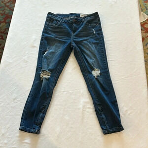 Pistola Jeans Womens Size 28 Destroyed Ankle Zip Skinny Slim Leg Stretch‎ EUC